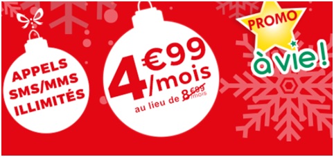 Promo Noël : Le forfait illimité à 4.99 euros à VIE chez Auchan Telecom