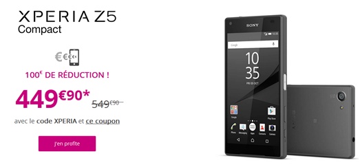 B&YOU : Dernier jour pour profiter de la vente flash sur le Sony Xperia Z5 Compact