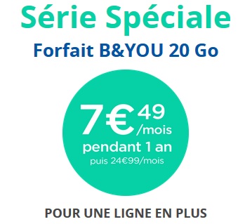 Bouygues Telecom : La Série Spéciale B&YOU 20Go encore moins chère pour une ligne plus