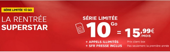 Nouveauté : L'opérateur SFR propose une Série Limitée 10Go