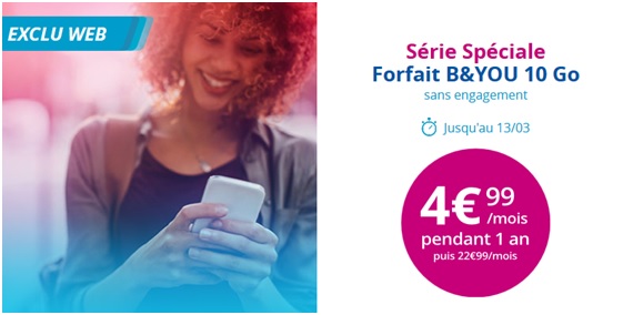 10Go à moins de 5 euros chez Bouygues Telecom (B&YOU) ...