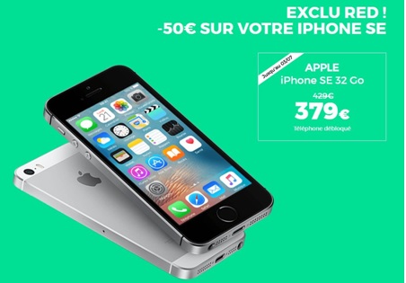 EXCLU RED BY SFR : 50 euros de remise sur l'iPhone SE