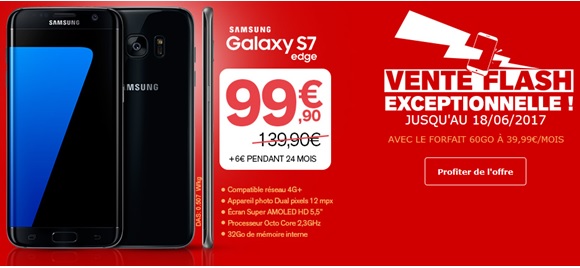 Le Samsung Galaxy S7 edge en vente flash chez La Poste Mobile