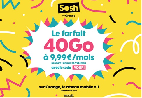 Allez-vous craquer pour le forfait 40Go de l'opérateur SOSH by Orange ?