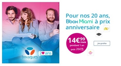 Bouygues Telecom : L'offre Bbox Miami à prix anniversaire prolongée jusqu'au 23 octobre