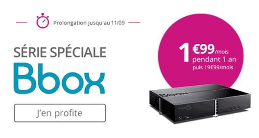 Bouygues Telecom prolonge à nouveau sa Série Spéciale Bbox à 1.99 euros