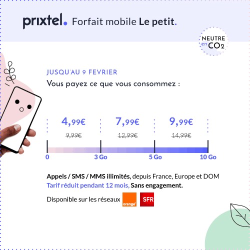 Forfait Le Petit de Prixtel à 4,99? par mois