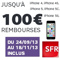 SFR forfait mobile 4G 5Go : 100€ remboursés pour toutes les versions d’iPhone !