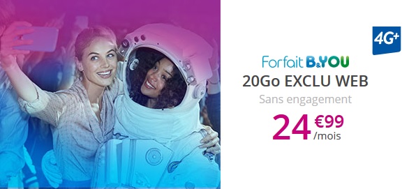 Clin d'oeil sur le forfait B&YOU 20Go de Bouygues Telecom