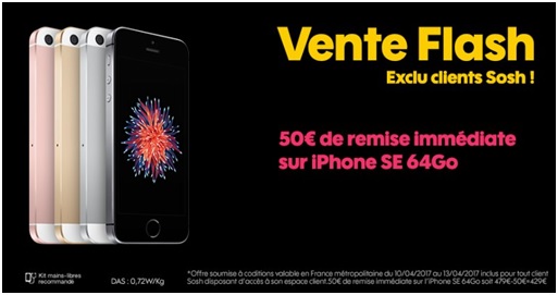 Dernier jour pour saisir la vente flash SOSH avec l'iPhone SE (exclu clients)