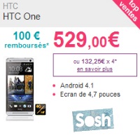 Forfait Mobile Sosh : Le HTC One remporte la bataille, remise de 100€ !