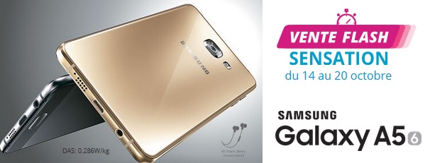 Vente flash Bouygues Telecom : 30 euros de remise immédiate sur le Samsung Galaxy A5 2016