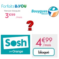 Un forfait bloqué à moins de 5€ chez Sosh et Bouygues Telecom, lequel choisir ?