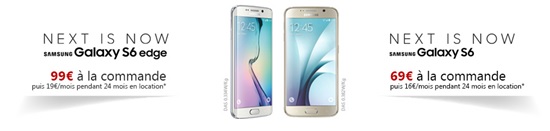 samsung galaxy s6 et s6 edge location chez free