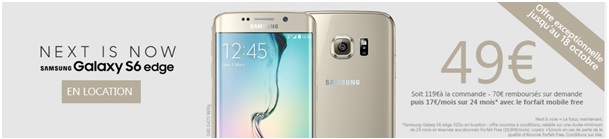 samsung galaxy s6edge free 70€ remboursés