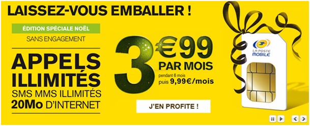 forfait illimité 20 Mo la poste mobile à 3.99€