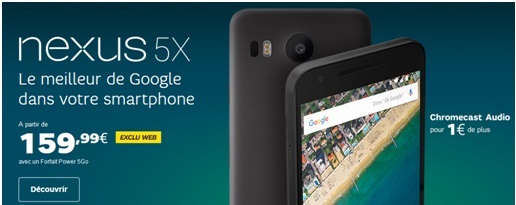 Le Nexus 5X en promo chez SFR à partir de 39.99€ !
