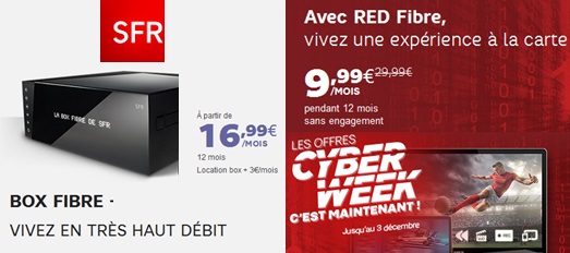 La Fibre de SFR à partir de 9.99€ avec des débits entre 30Mb/s et 1Gb/s ! 