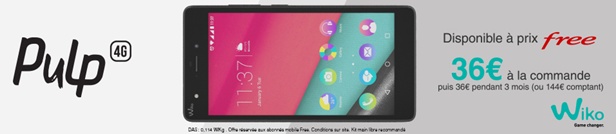 Wiko Pulp 4G Free Mobile