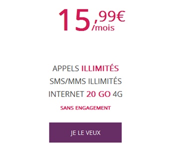 Forfait Virgin Mobile 20Go