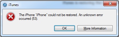 Erreur 53 iPhone