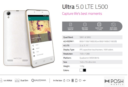 Posh Mobile Ultra 5.0 LTE