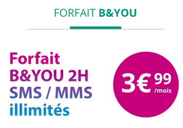 forfait 2h de b&you à 3.99€