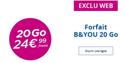 Forfait B&YOU 20Go Bouygues Telecom
