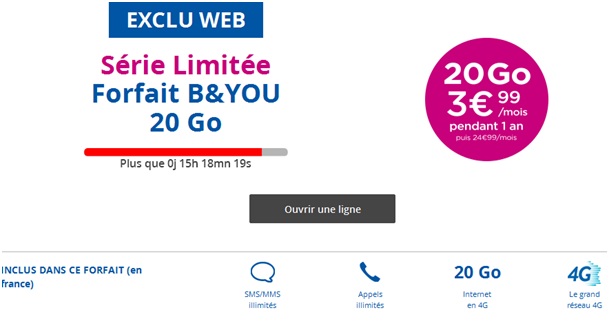 Série Limitée B&YOU 20Go Bouygues Telecom