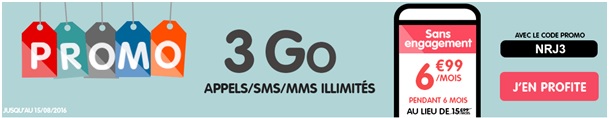 promo forfait Woot 3Go NRJ Mobile