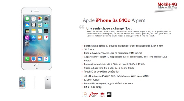 iphone 6s 64Go location Free