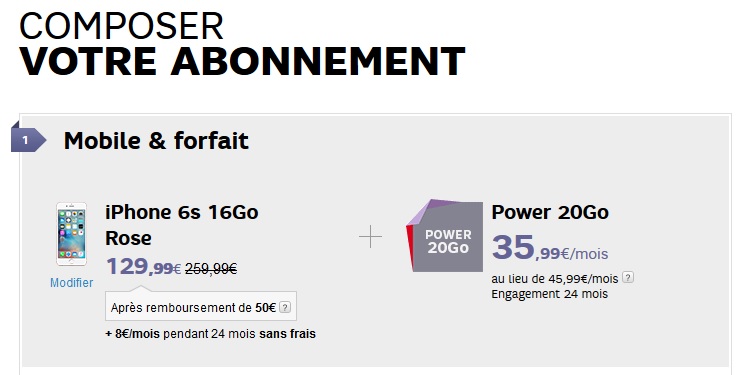 iphone6s promo SFR