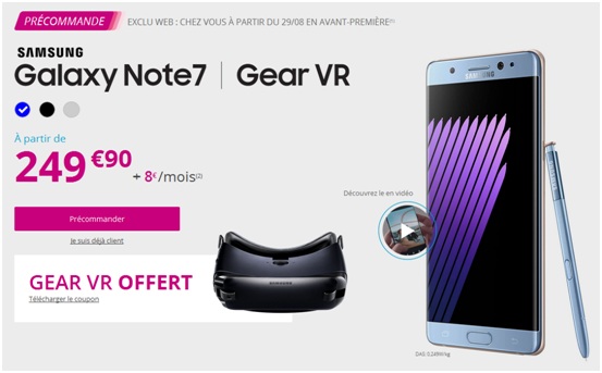 Samsung Galaxy Note 7 Bouygues Telecom