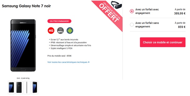 Samsung Galaxy note 7 NRJ Mobile