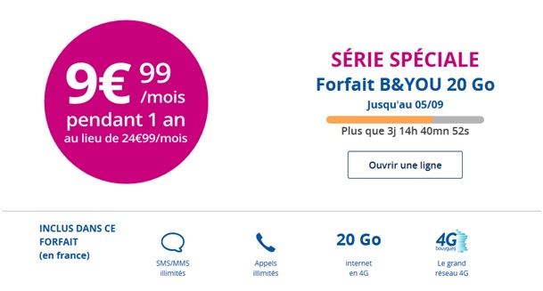 Série Spéciale 20Go B&YOU Bouygues Telecom