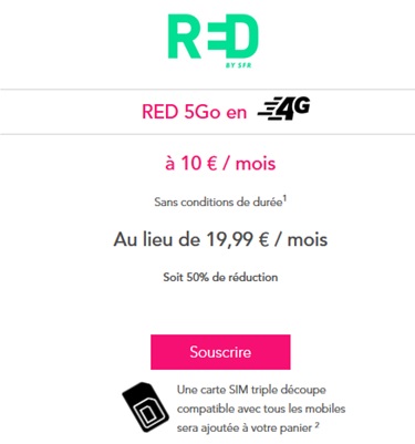 RED by SFR Série Limitée 5Go à 10€