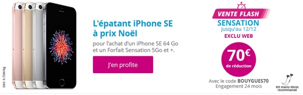 Vente flash Bouygues Telecom iPhone SE