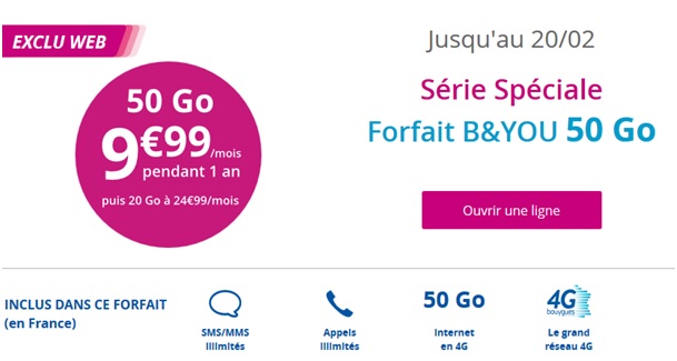Série Spéciale B&YOU 50Go