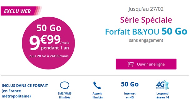 Série Spéciale B&YOU 50Go