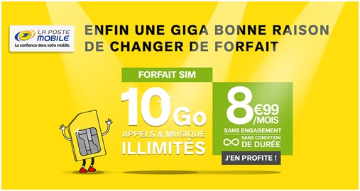 Forfait SIm 10Go La Poste Mobile