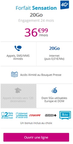 forfait Sensation 20GO