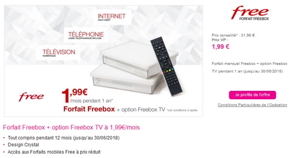 Vente privée Freebox Crystal