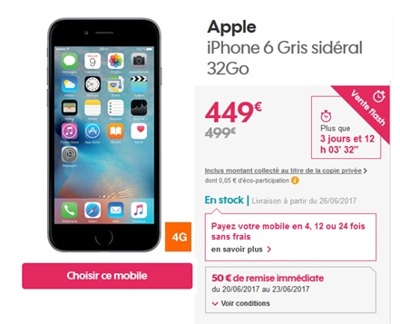 Vente flash iphone 6 sosh