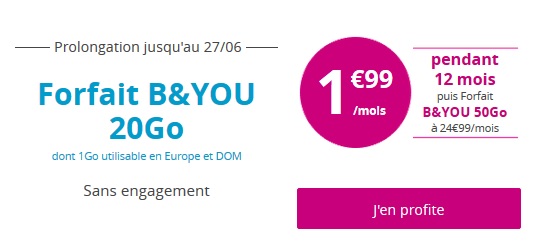 Forfait B&YOU 20Go