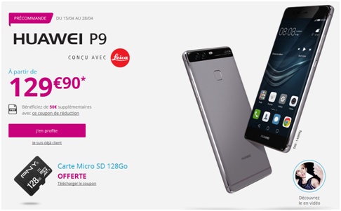 Le nouveau Huawei P9 au meilleur prix chez Bouygues Telecom