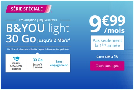 Série Spéciale B&YOU Light 30Go