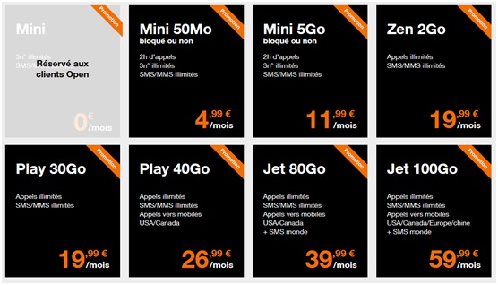 Forfaits Orange