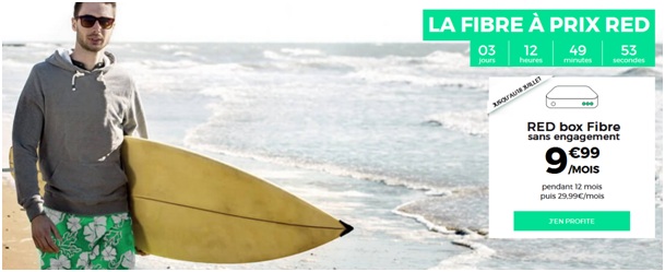 Tout savoir sur l'offre RED Box Fibre (SFR) à 9.99euros/mois pendant un an 