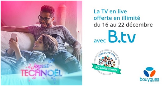 Surprise de Noël : Bouygues Telecom offre la TV en illimité sur mobile à ses clients