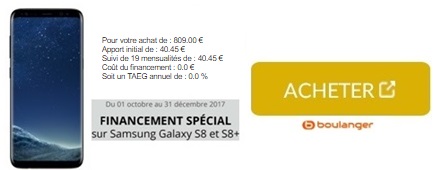 Galaxy S8 chez Boulanger